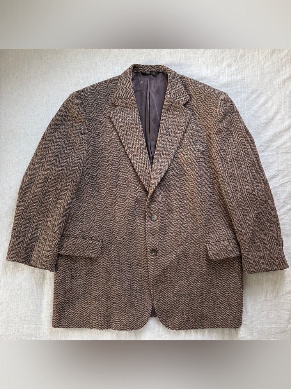 Vintage Harris Tweed O’Connell Lucas 100% Scottish Wool Herringbone Blazer XL